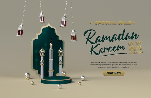 Ramadan kareem happy eid mubarak islamic celebration template