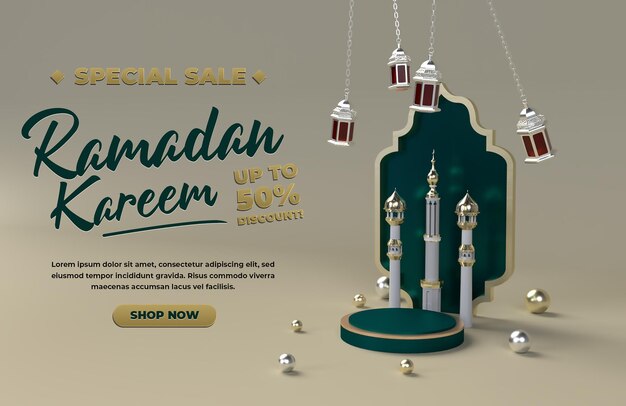 Modello di celebrazione islamica di ramadan kareem felice eid mubarak