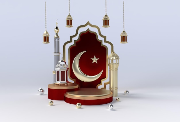 Ramadan kareem i eid al fitr mubarak islamski projekt celebartion