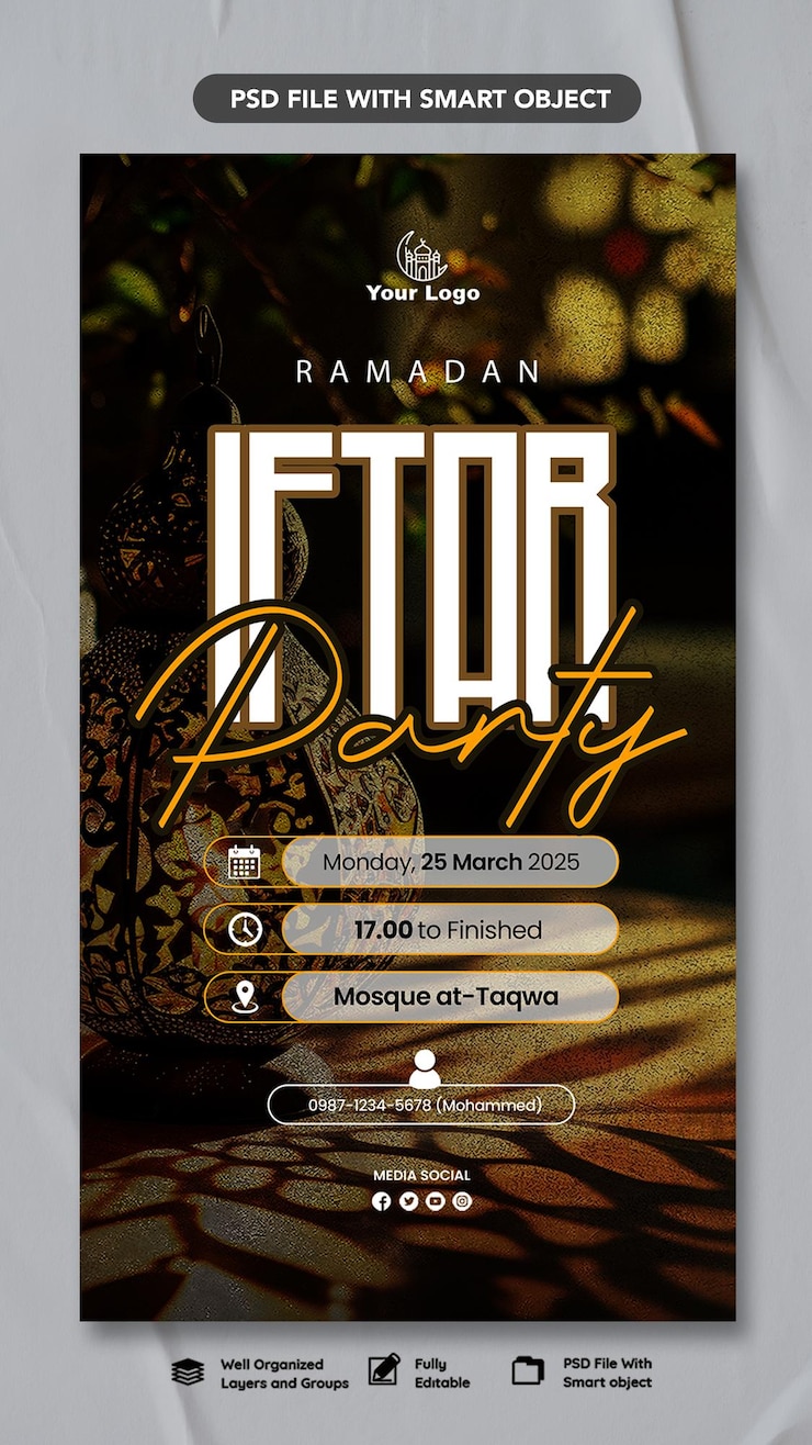 PSD ramadan kareem iftar party instagram-historier mal
