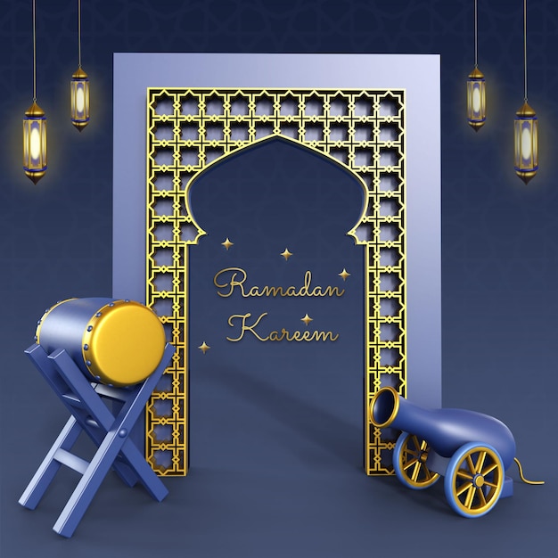 Ramadan kareem instagram post 3d template