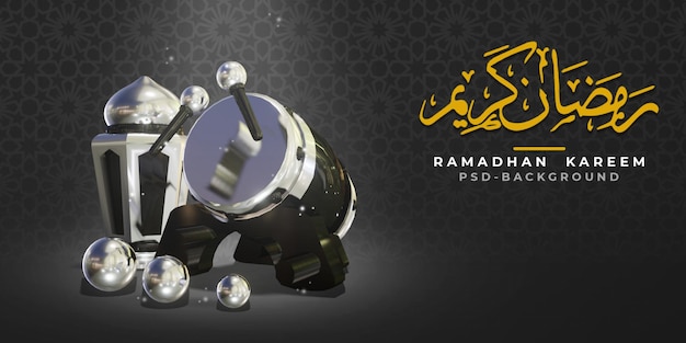 Rendering 3d di sfondo islamico ramadan kareem