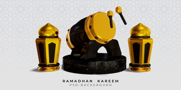 Rendering 3d di sfondo islamico ramadan kareem