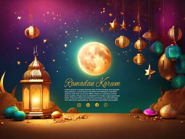 PSD ramadan kareem islamic banner design template