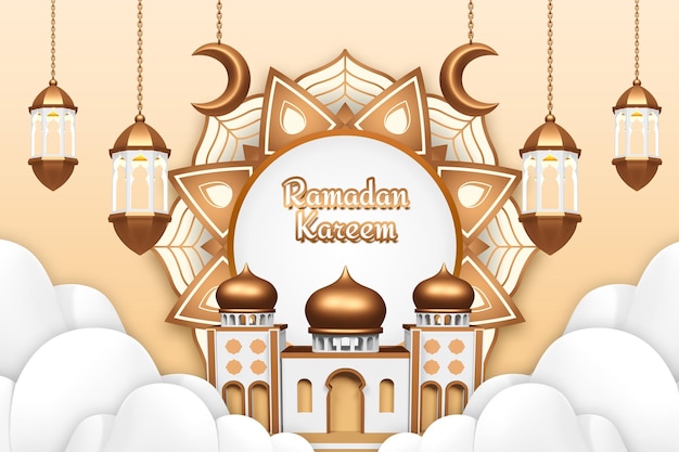 Design della bandiera islamica del ramadan kareem