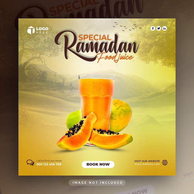 PSD kareem islamic festival cibo ramadansocial media post design template