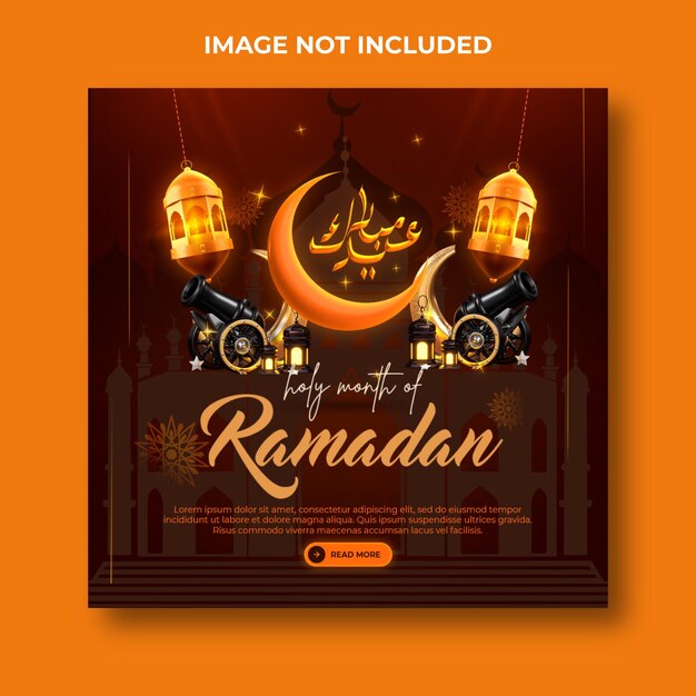 PSD ramadan kareem islamic festival social media post design template