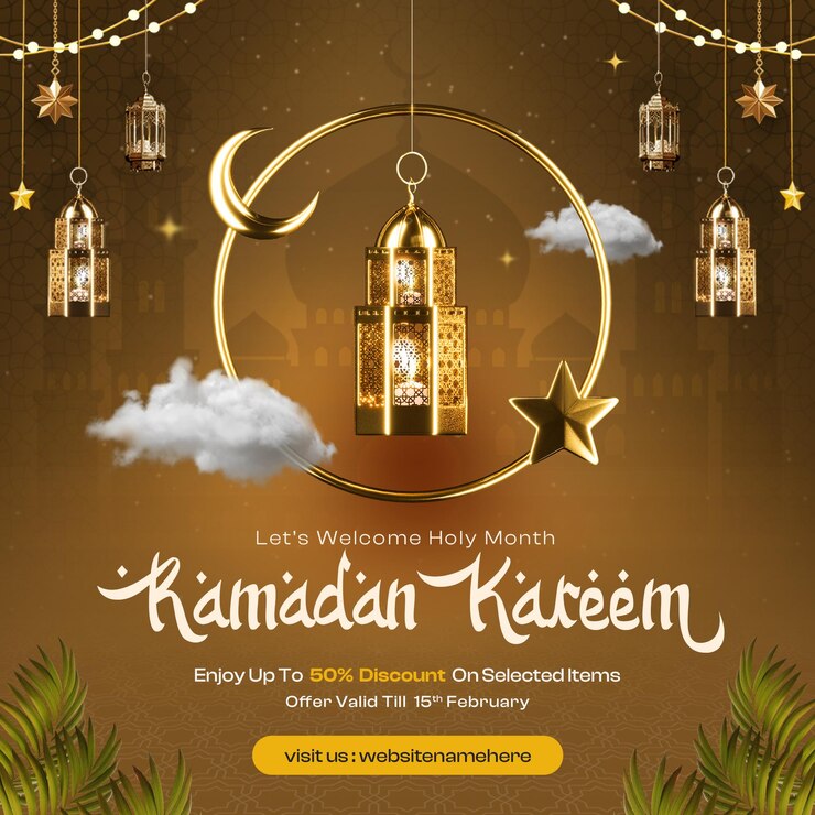 PSD ramadan kareem islamic festival social media post design template