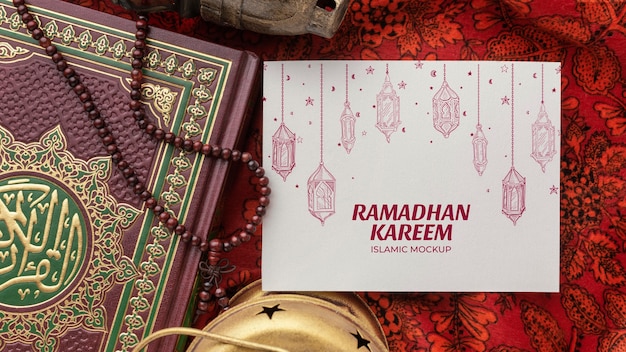 Рамадан карим исламский макет над видом