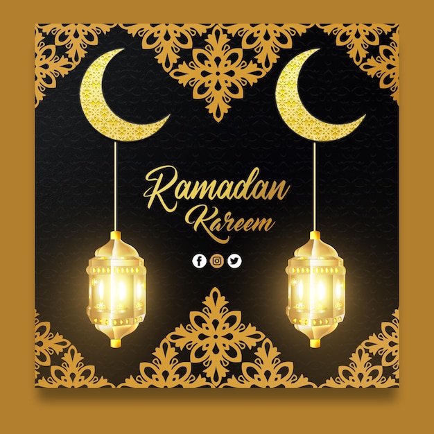 Ramadan kareem post tradizionale sui social media religiosi islamici