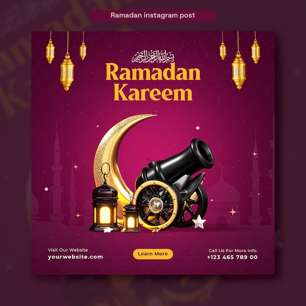 Ramadan kareem islamitisch festival social media post-ontwerpsjabloon