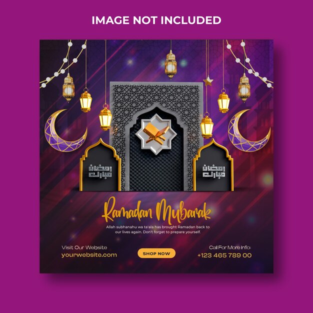 PSD ramadan kareem islamitisch festival sociale media post ontwerp sjabloon