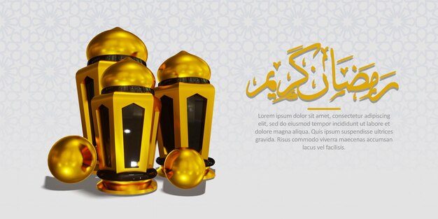 Ramadan kareem islamitische achtergrond 3d render