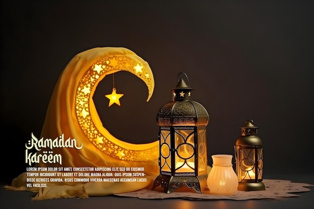 PSD ramadan kareem islamskie bokeh tło