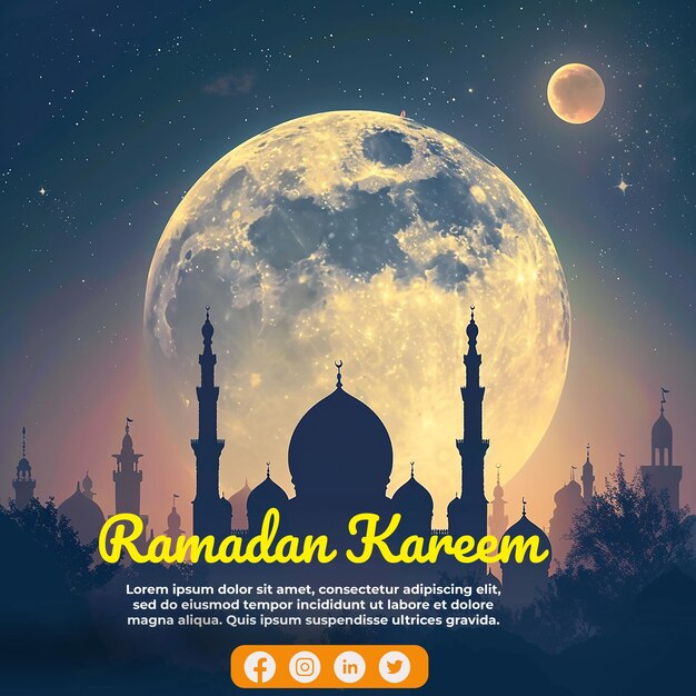 PSD ramadan kareem islamskie kartki powitalne tło ilustracja wektorowa