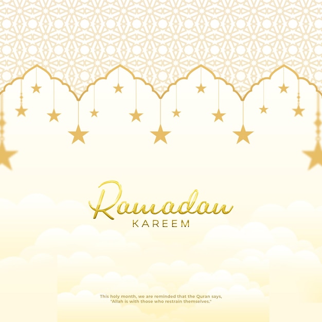 ramadan kareem islamskie pozdrowienia tło złoty półksiężyc i latarnie tło