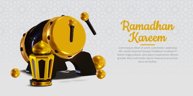 Ramadan Kareem Islamskie Tło 3d Render