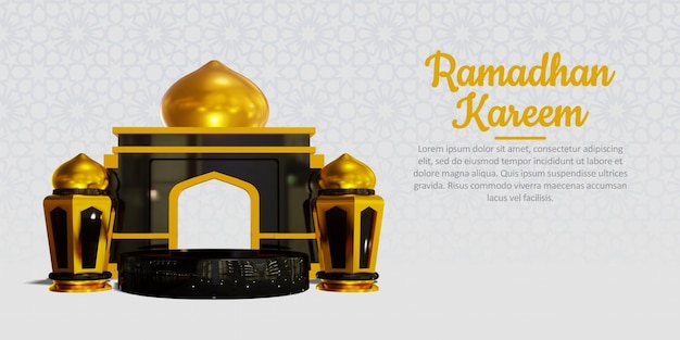 Ramadan Kareem Islamskie Tło 3d Render