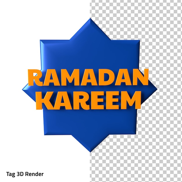 PSD ramadan kareem etichetta testo 3d