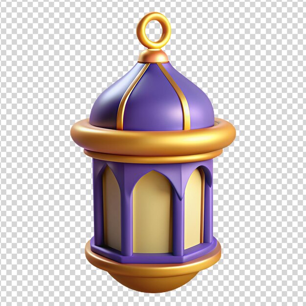 PSD ramadan kareem lantern isolated on a transparent background 3d illustration