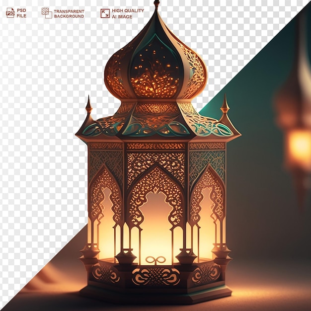 Ramadan kareem lantern on transparent background