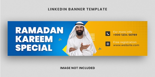 PSD ramadan kareem linkedin banner template