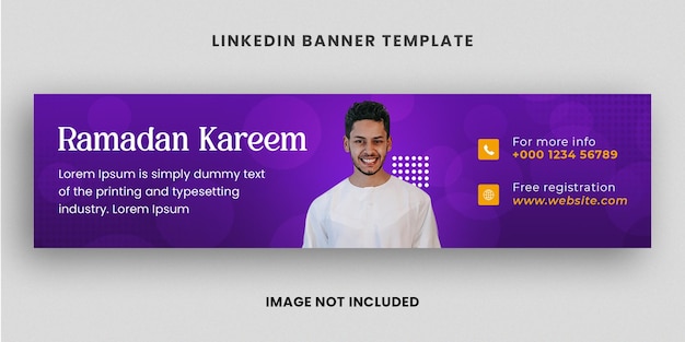 PSD ramadan kareem linkedin banner template