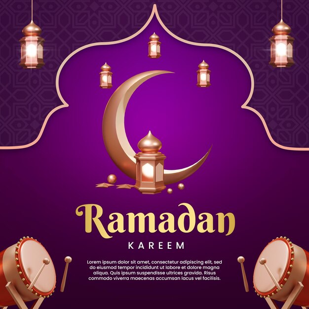 Ramadan Kareem Lub Eid Mubarak Po Powitaniu W Mediach Społecznościowych