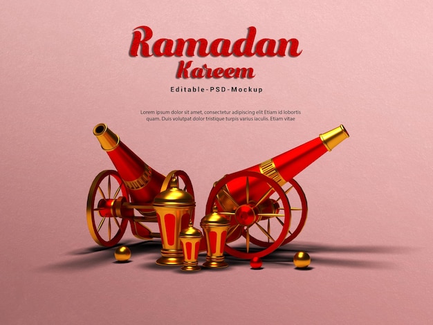 Ramadan Kareem Makieta Tła Renderowania 3d