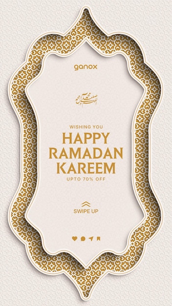 Ramadan Kareem Minimalist Islamic Background Greeting Card and Social Media Story Sale Post Banner