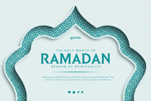 Ramadan Kareem Minimalist Islamitische achtergrond Greeting Card en Social Media Post Banner
