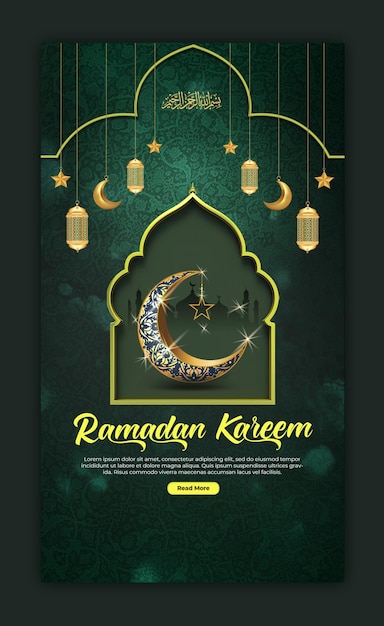 Ramadan Kareem Mubarak Islamitisch feest religieus Facebook of Instagram Story Post sjabloon