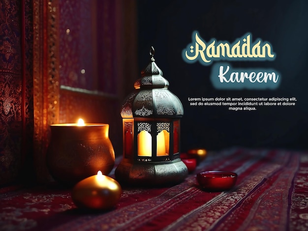 Ramadan kareem muslim feestelijke poster met foto van een prachtige moskee