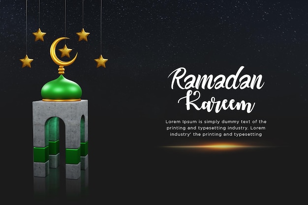 Ramadan kareem night scene background psd