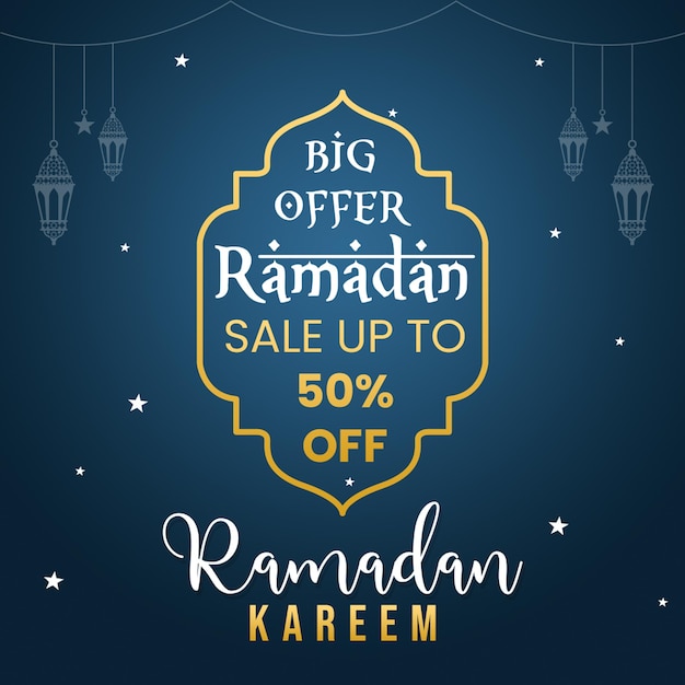 Ramadan Kareem Offer Sale social media and Instagram Poster design template Premium Psd