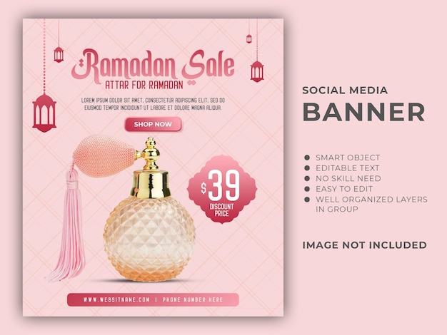Ramadan Kareem perfume social media banner