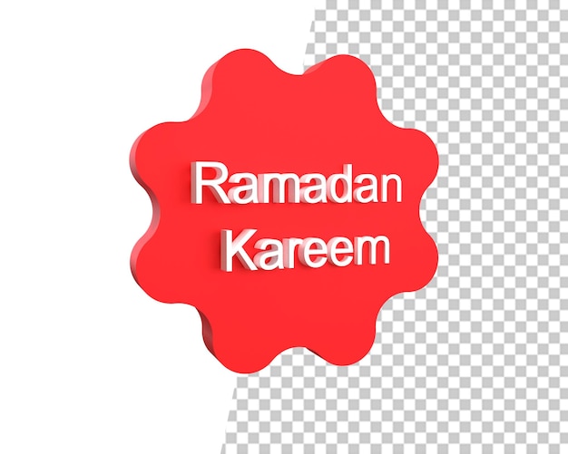 Ramadan kareem pictogram rode badge 3d
