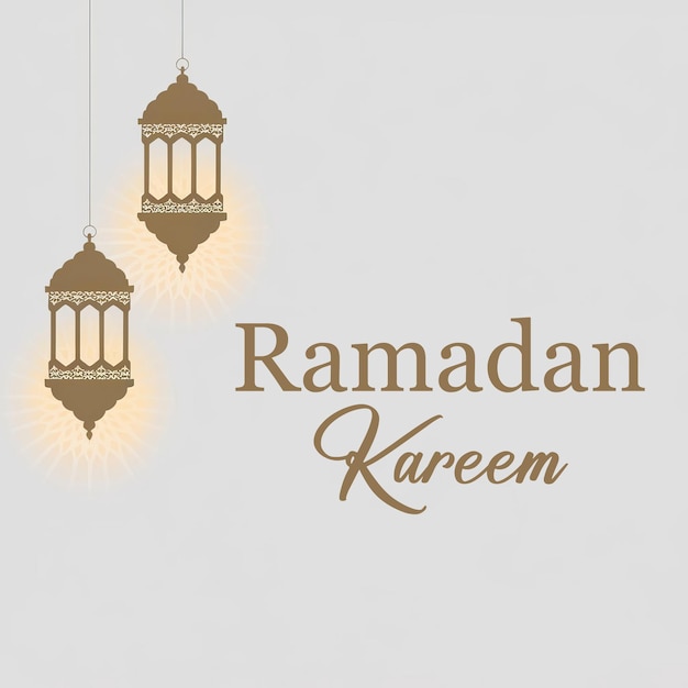 Ramadan Kareem Pozdrowienie z meczetem i latarniami