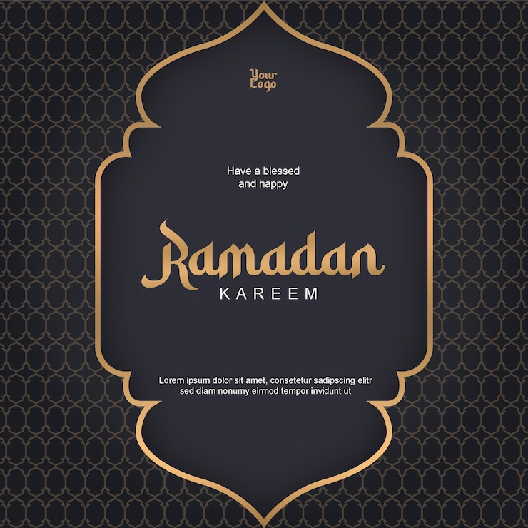 PSD ramadan kareem projektowanie postów w mediach społecznościowych prosty nowoczesny luksus z czarnego złota