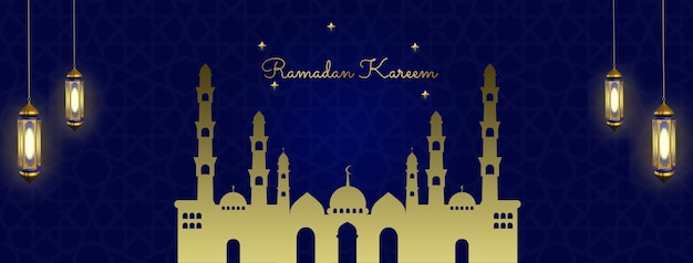 PSD ramadan kareem promotion banner 3d render template