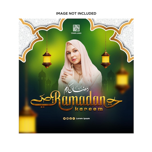 Ramadan kareem psd poster template for business and social media