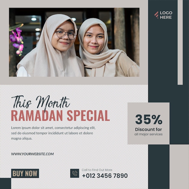 Ramadan kareem sale banner social media post of instagram sale banner post