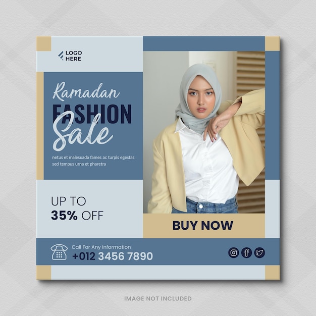 Сообщение в социальных сетях ramadan kareem sale banner или сообщение в instagram о продаже баннера