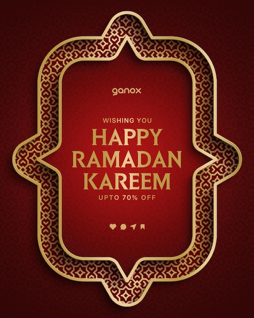 Ramadan Kareem Sale Minimalistische islamitische achtergrond Social Media Post Banner