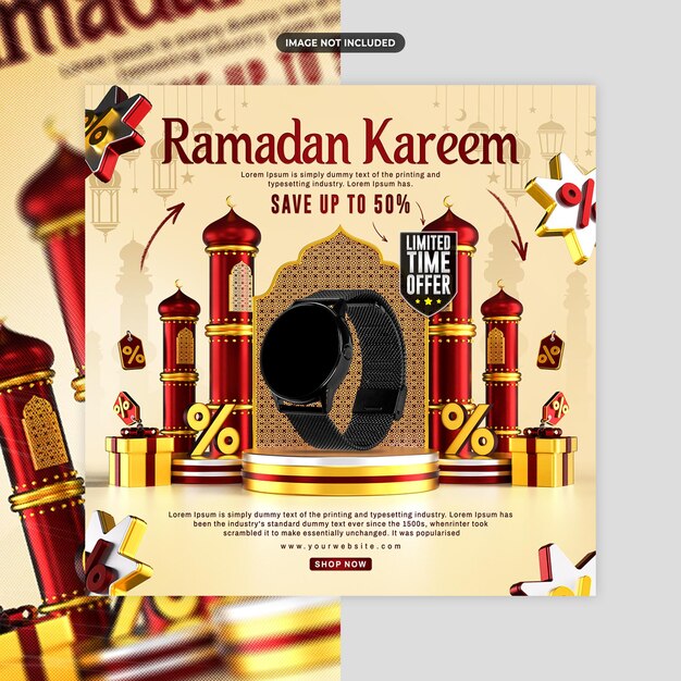 PSD ramadan kareem sale 소셜 미디어 및 인스타그램 포스트 템플릿