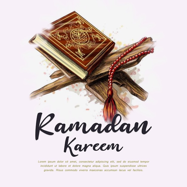 PSD template di progettazione di banner per i social media di ramadan kareem