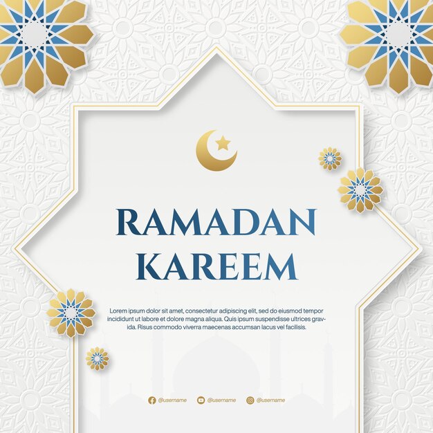 ramadan kareem social media instagram post template design with islamic mandala