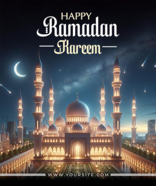 PSD ramadan kareem post sui social media e progettazione di banner