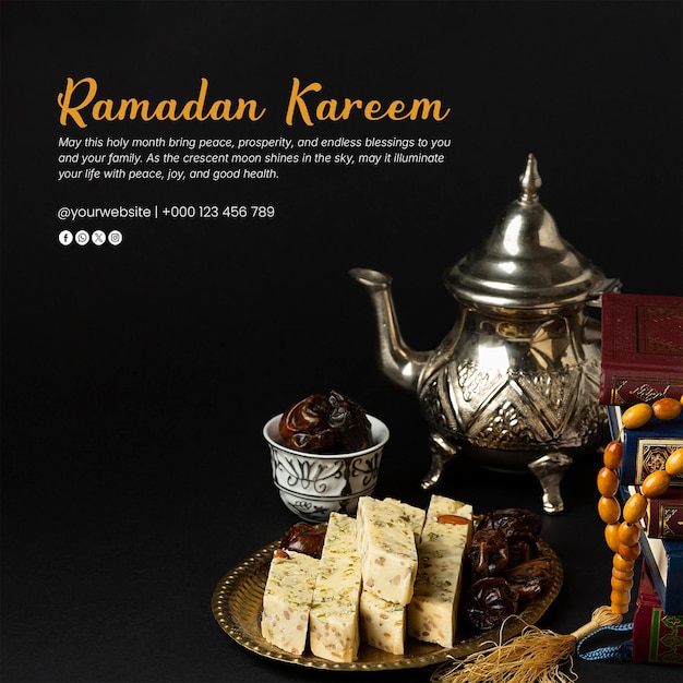 Ramadan Kareem Social Media Post Design (ontwerp van berichten op sociale media)