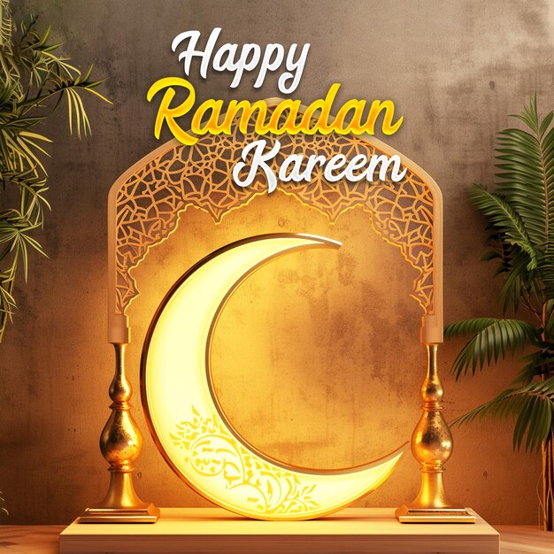 PSD ramadan kareem social media post template design background